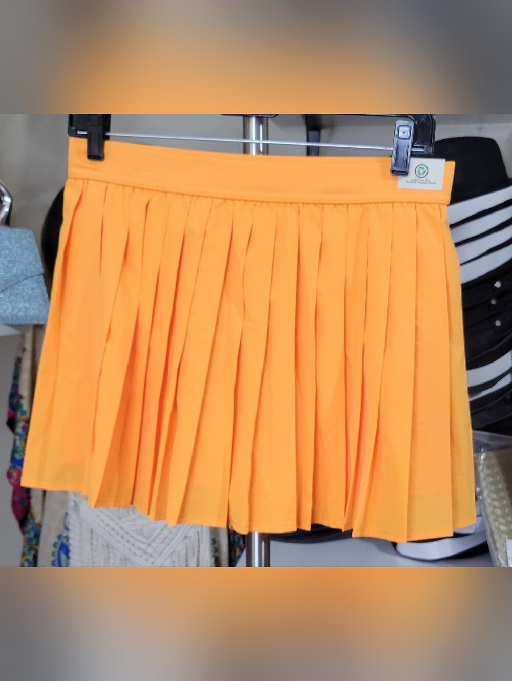 No Boundaries Orange Radiance Pleated Tennis Skort | Athletic Pull-On Skort - Picture 3 of 4